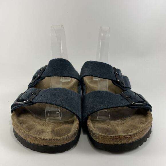 Birkenstock Arizona Sandals Womens Size 38 US Size 7-7.5 Blue Suede Slides - Picture 2 of 9
